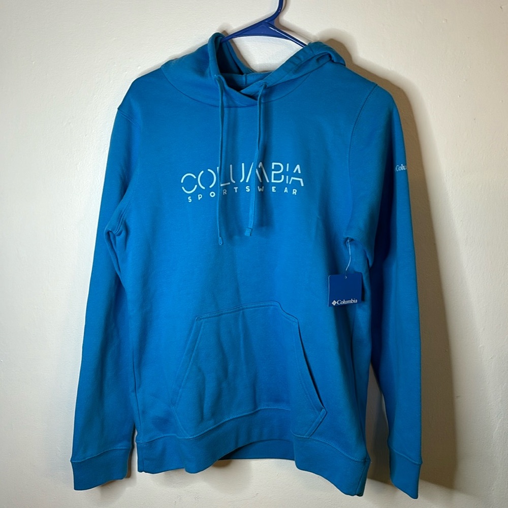 COLUMBIA Trek Graphic Hoodie Women's Size M Blue Chill New
